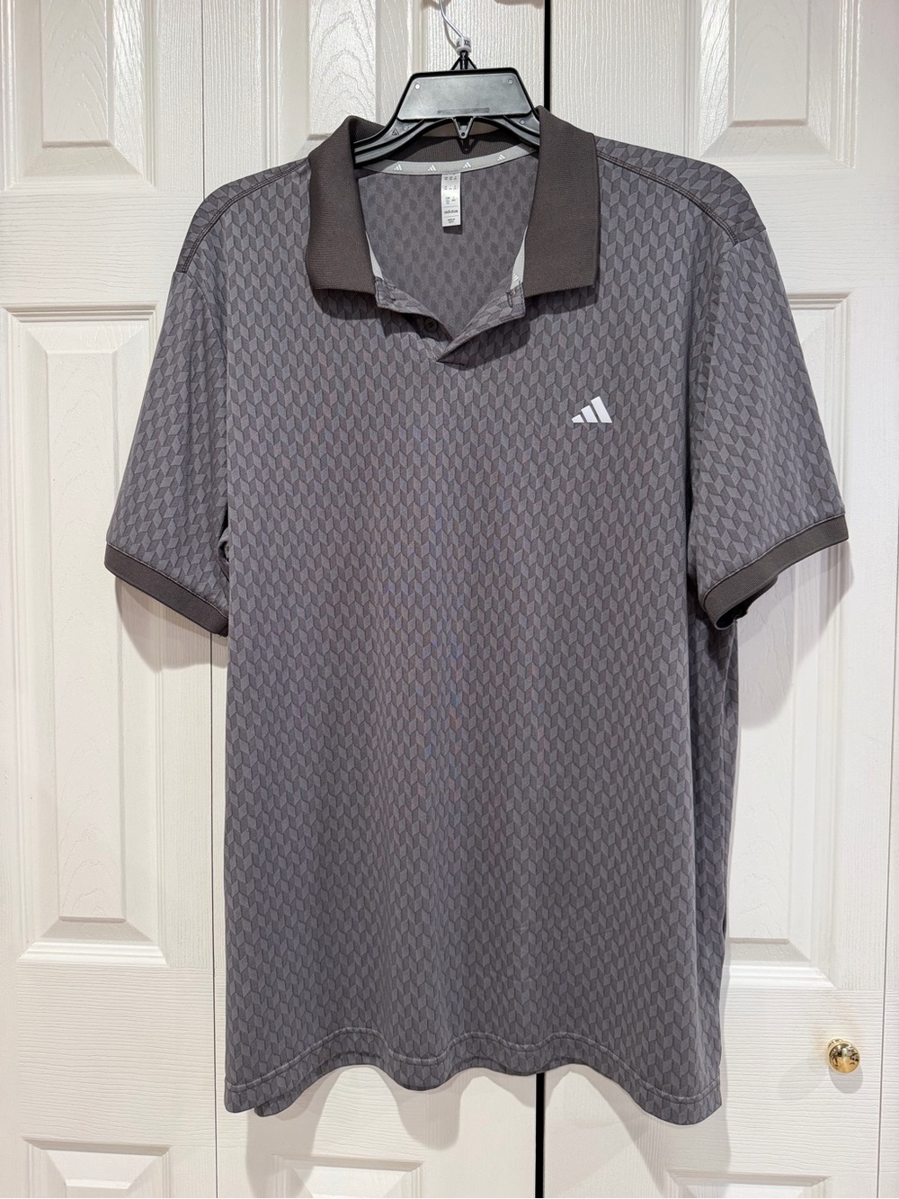 adidas Men’s Charcoal Geometric Polo